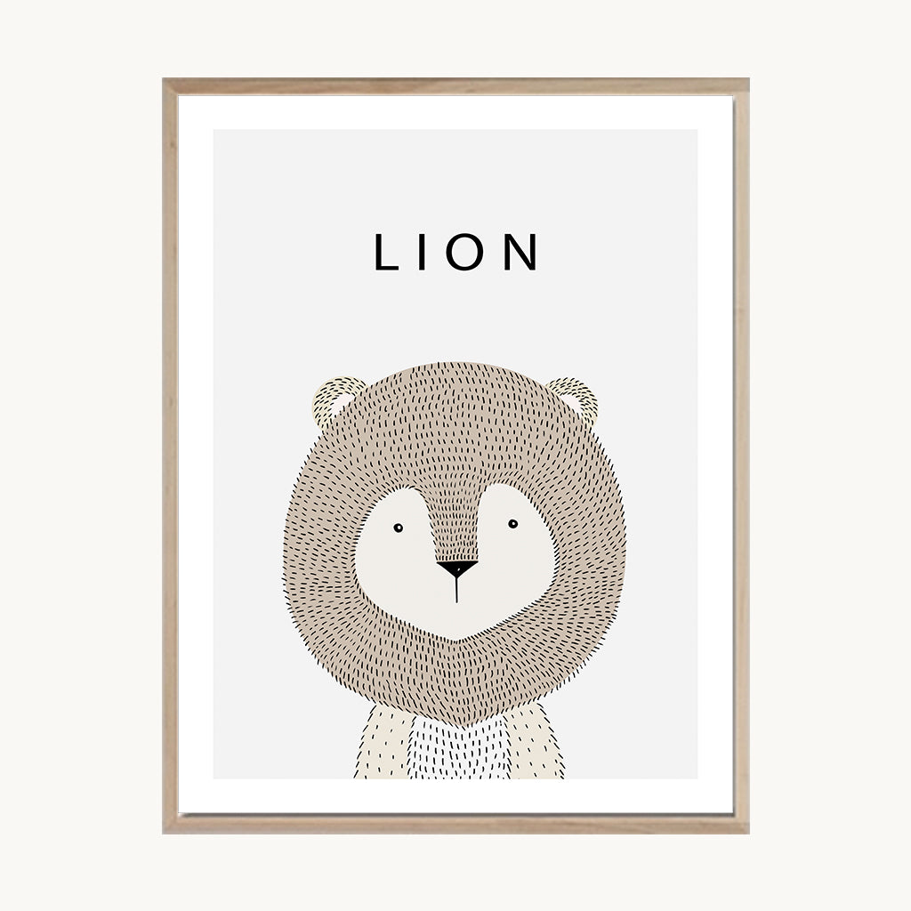 Cuadro Infantil León Minimal