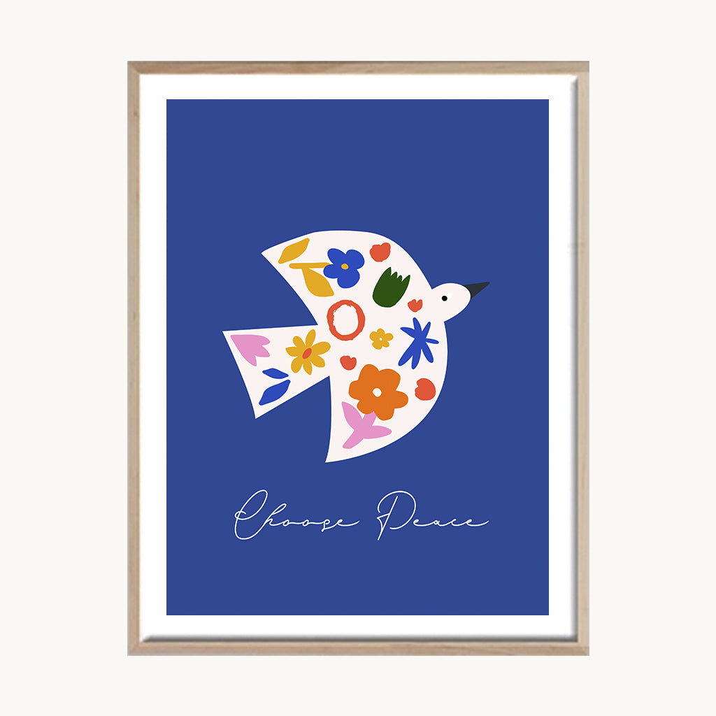 Cuadro Infantil Flores y Aves Color