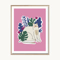 Cuadro Infantil Gato Blanco Floral