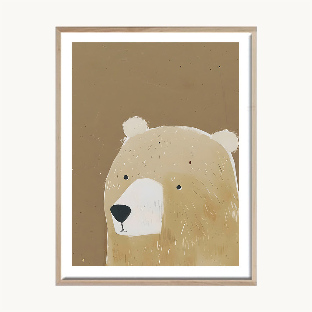 Cuadro Infantil Oso Beige