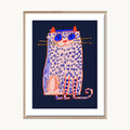 Cuadro Infantil gato Azul y Rosa Pop