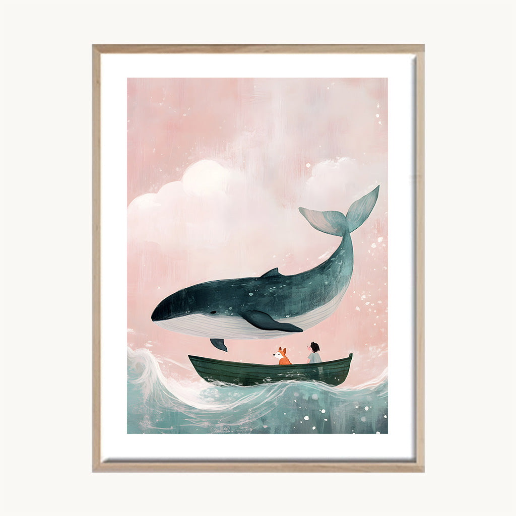 Cuadro Infantil Ballena Acuarela