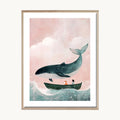 Cuadro Infantil Ballena Acuarela