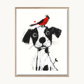 Cuadro Infantil Perrito y pajarito Ilustrado1