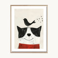 Cuadro Infantil Perrito y pajarito Ilustrado 2