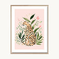 Cuadro Infantil Felina y Hojas Pastel 2