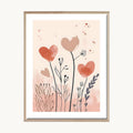 Cuadro Infantil Flores Corazón
