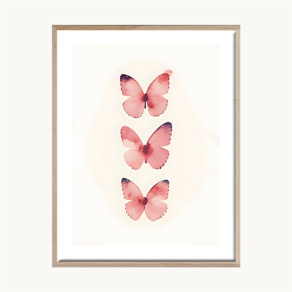 Cuadro Infantil Mariposas Pastel