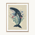 Cuadro Infantil Ballena floral