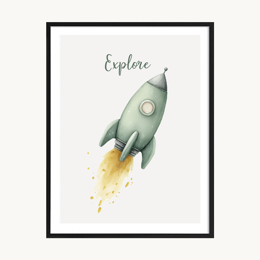 Cuadro Infantil Cohete Espacial