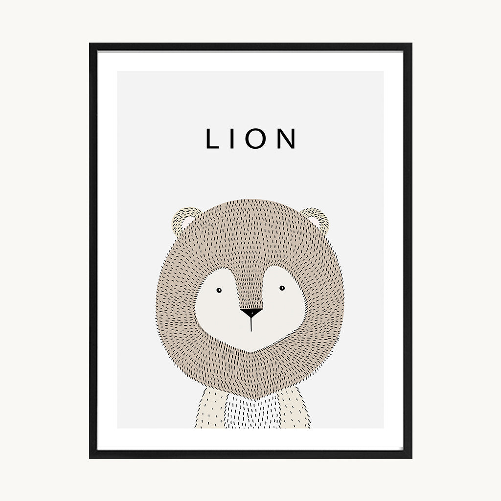 Cuadro Infantil León Minimal