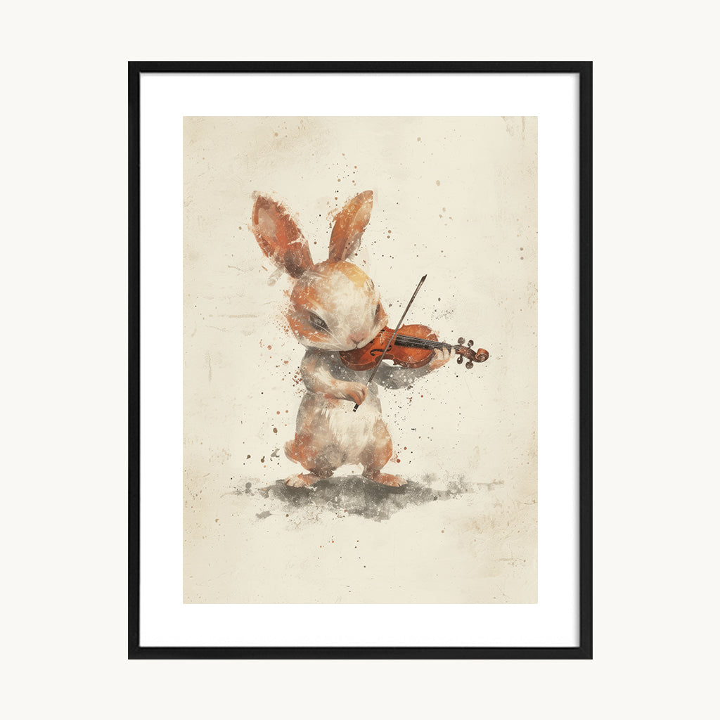 Cuadro Infantil Conejo Violinista