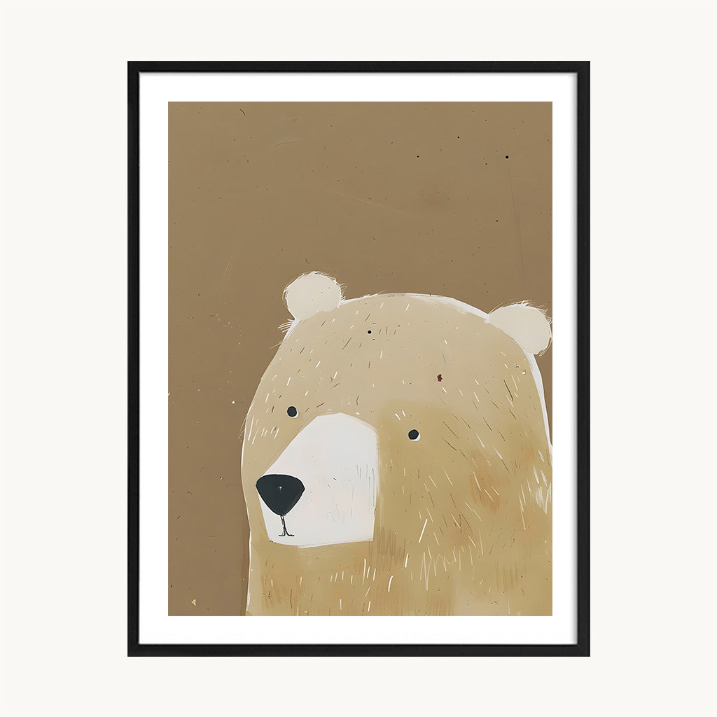Cuadro Infantil Oso Beige