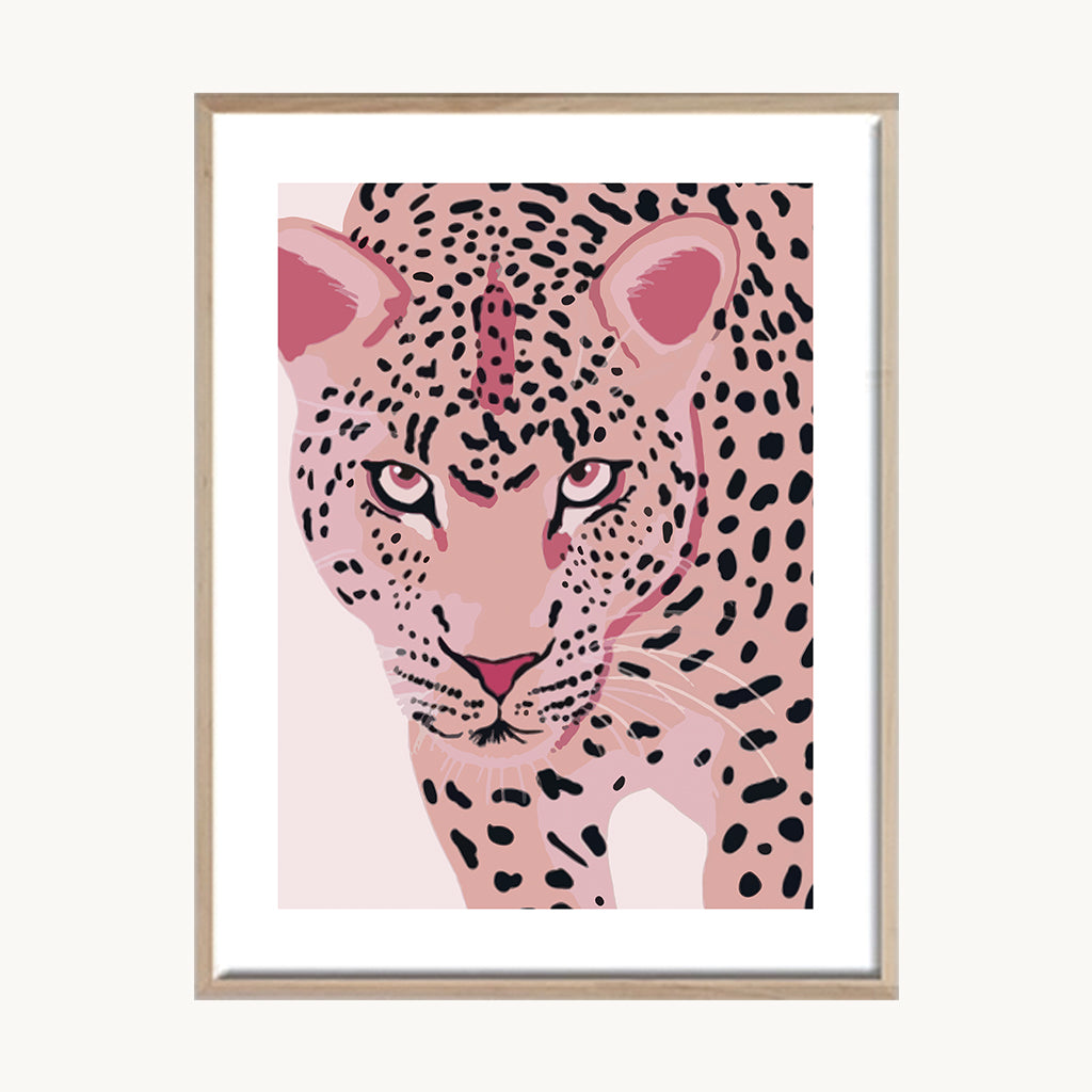 Cuadro Juvenil Leopardo Rosa Pop