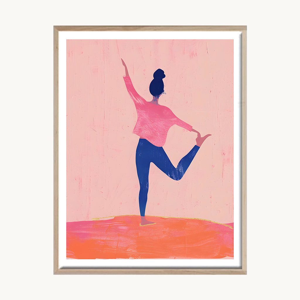 Cuadro Juvenil Yoga Rosa 1