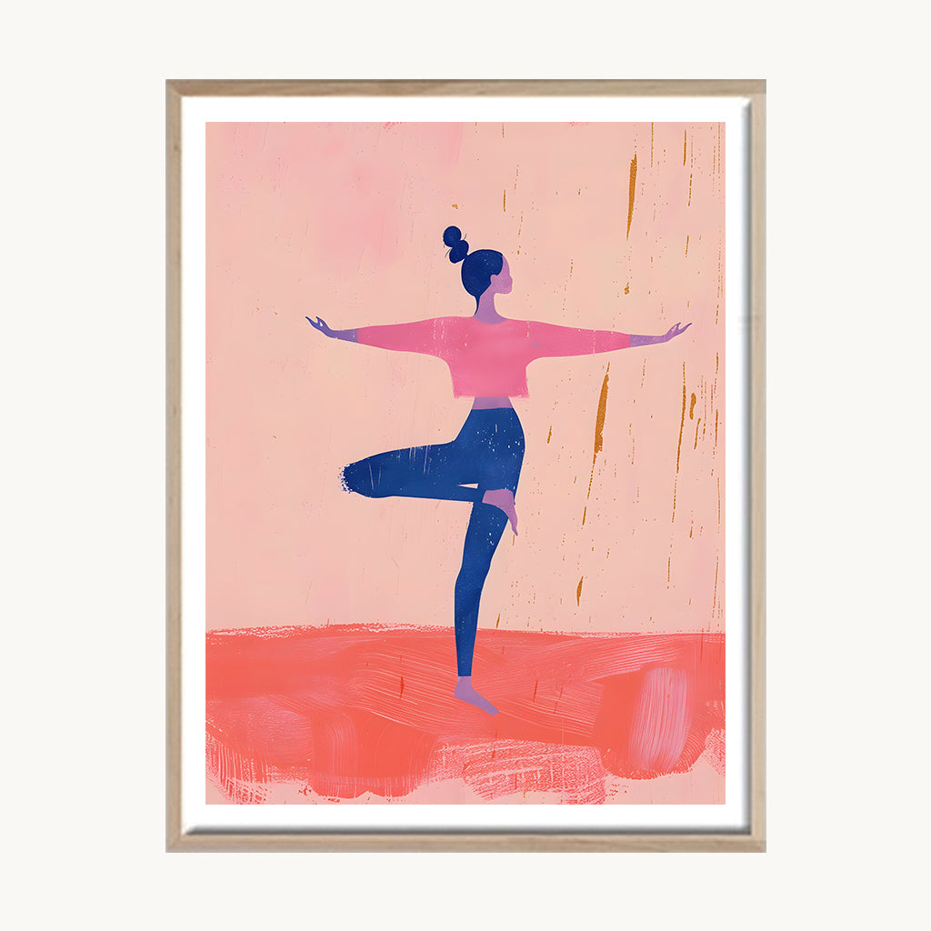 Cuadro Juvenil Yoga Rosa 2