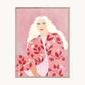Cuadro Juvenil Mujer Rosa Ilustrada