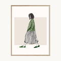 Cuadro Juvenil Mujer con verde minimal
