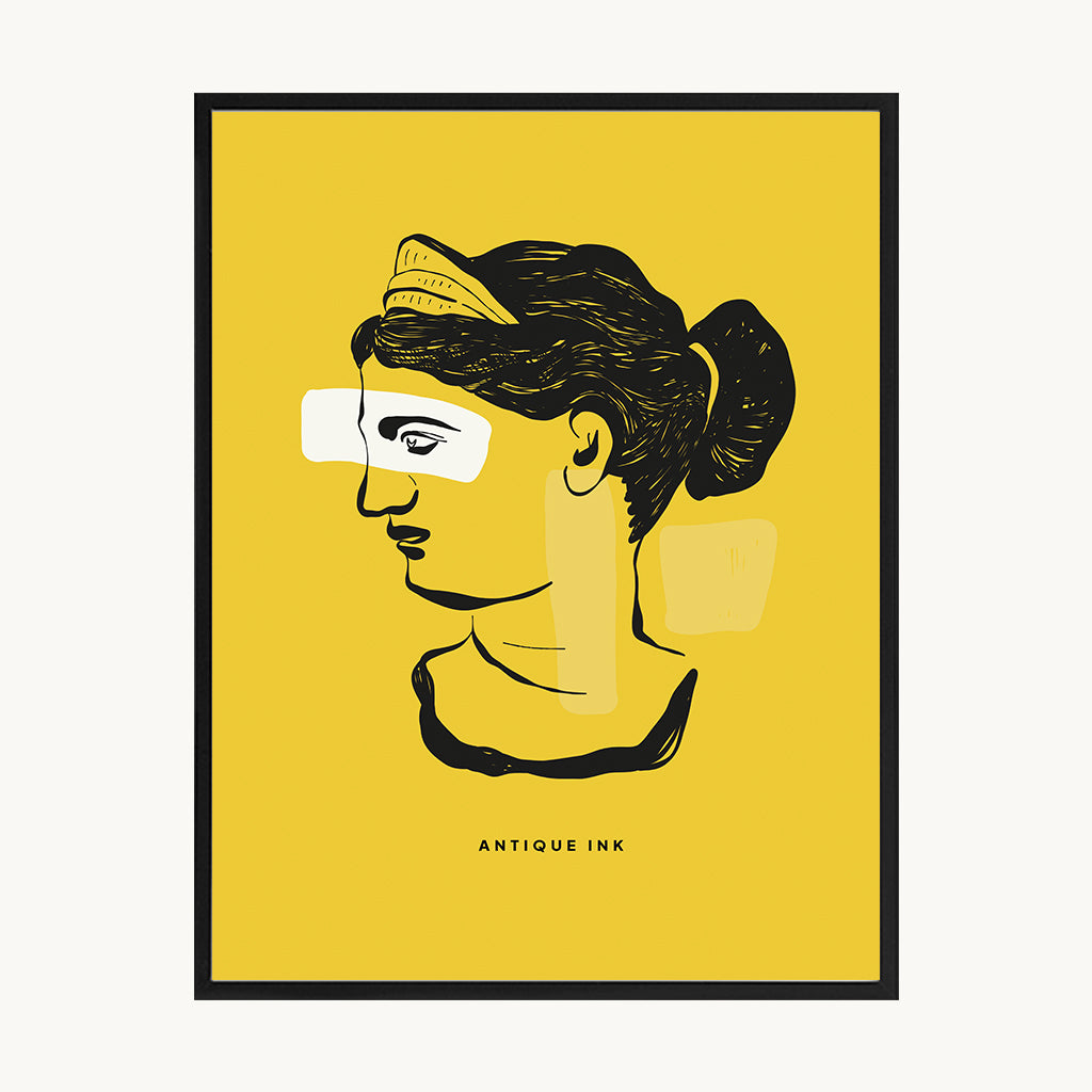 Cuadro Juvenil Rostro Clásico Amarillo