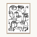 Cuadro Arte Moderno Rostros Lineales Minimalistas