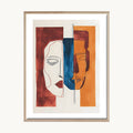 Cuadro Arte Moderno Retrato Abstracto Naranja