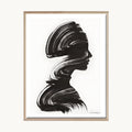 Cuadro Arte Moderno Perfil Escultura Negra