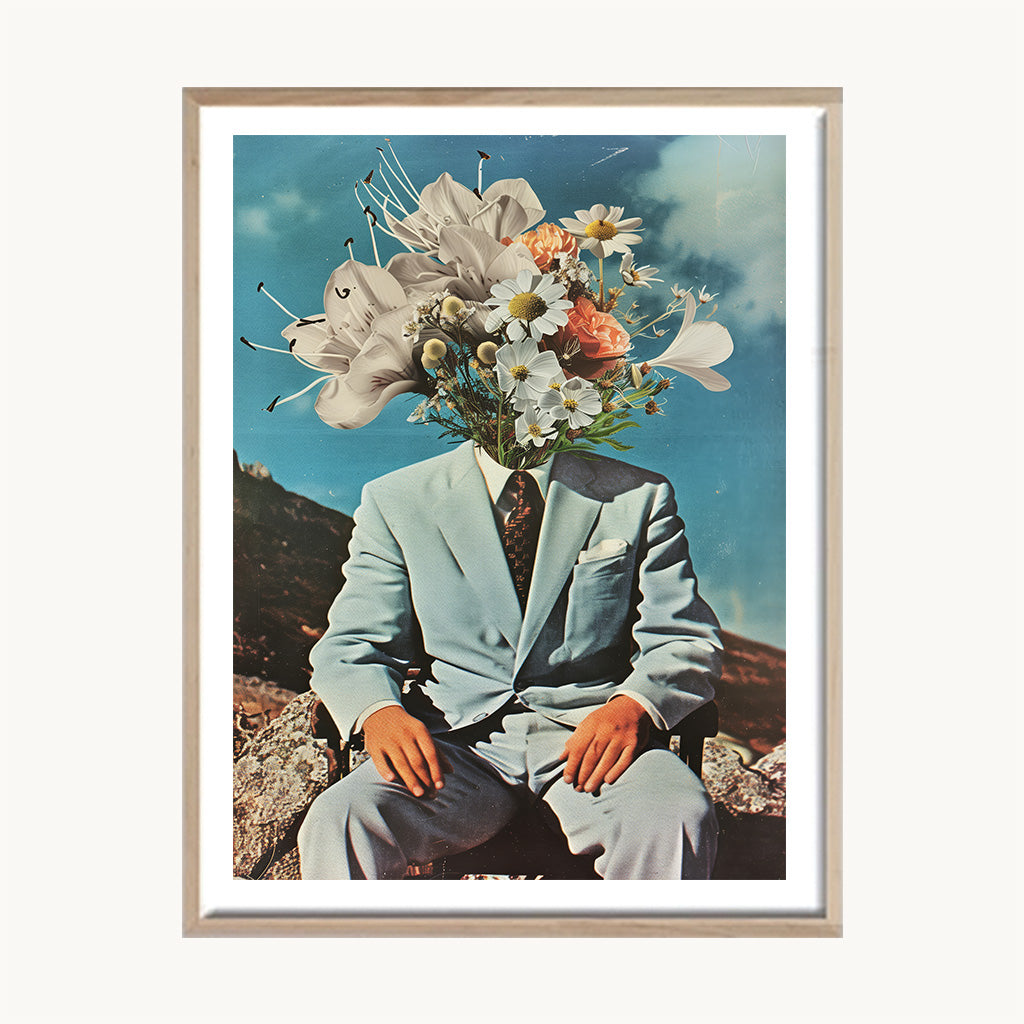 Cuadro Arte Moderno Retrato Surreal Floral