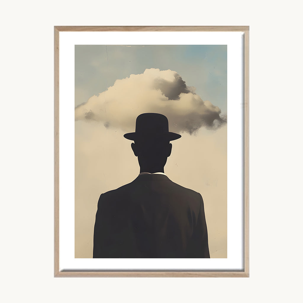 Cuadro Arte Moderno Silueta con Nube Surrealista