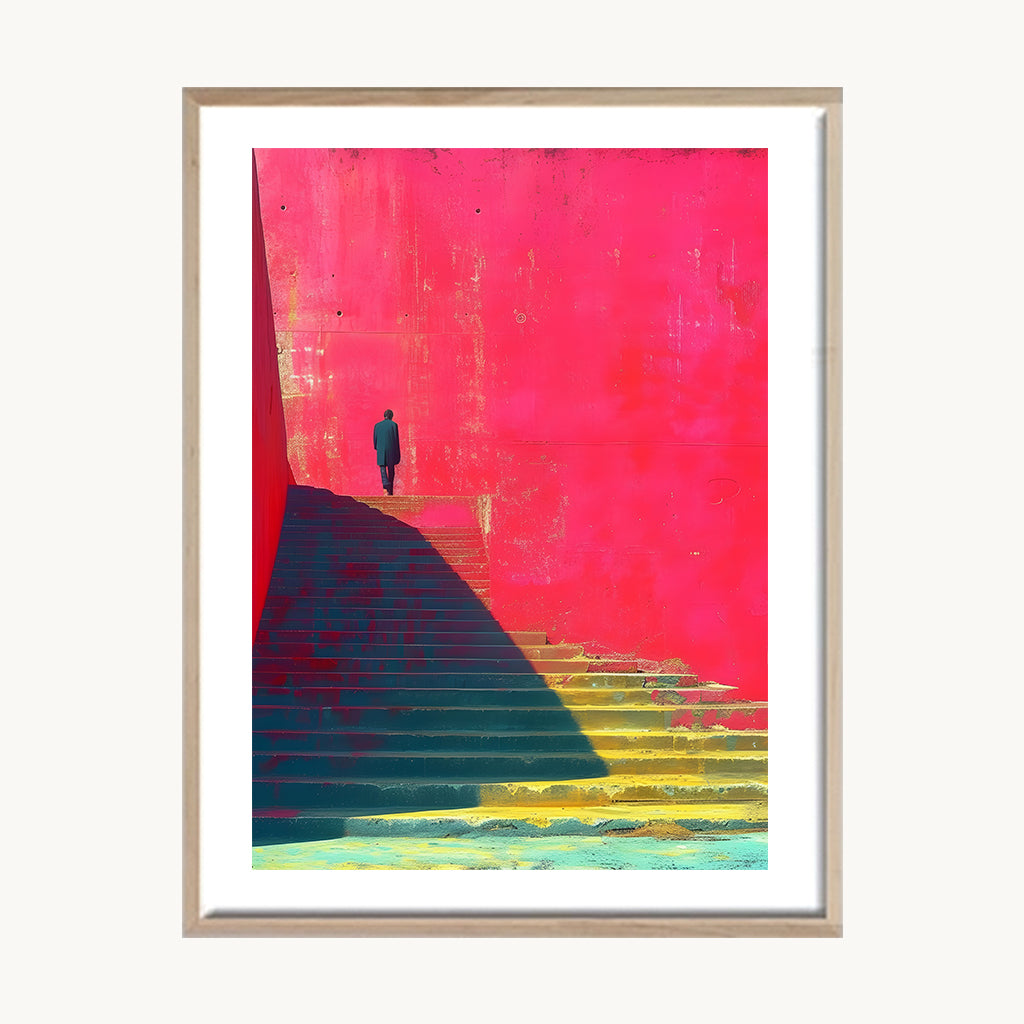 Cuadro Arte Moderno Composición Degradado Fucsia y Verde