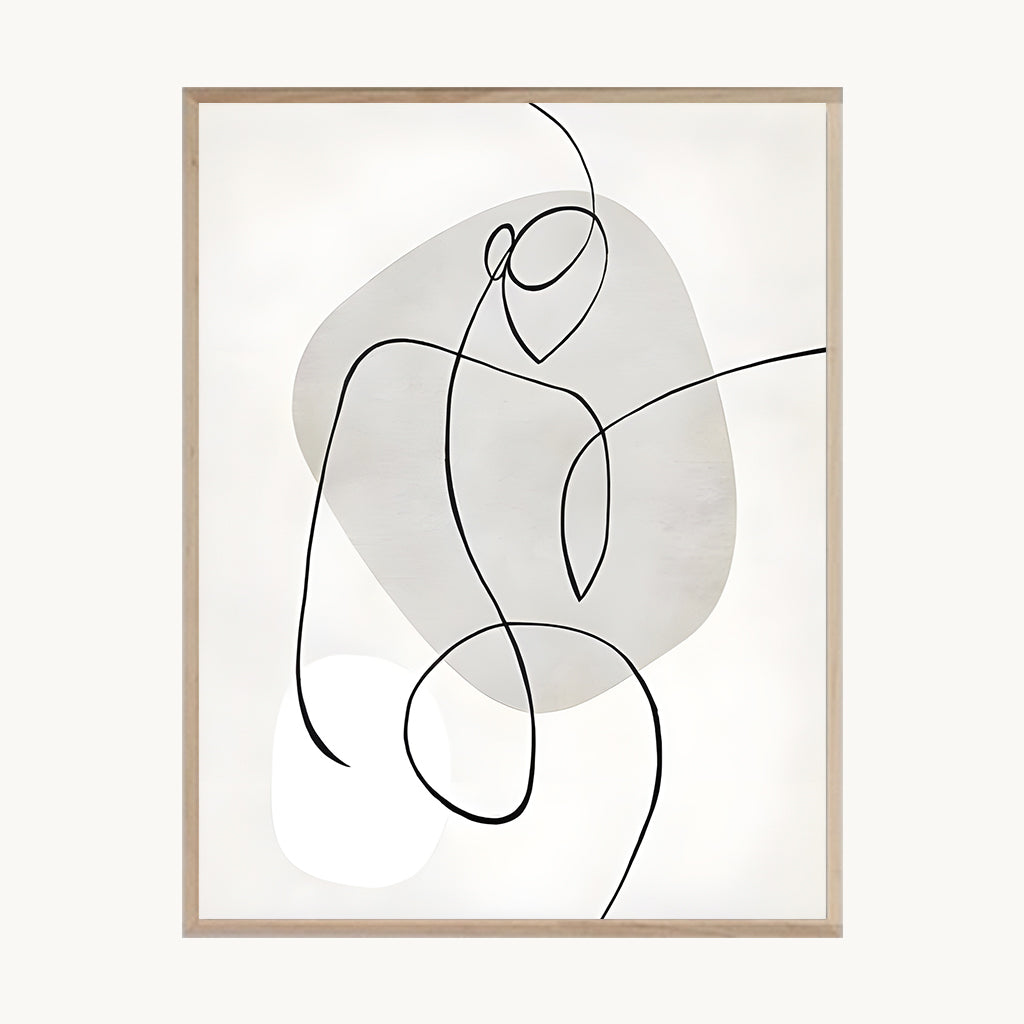 Cuadro Arte Moderno Dibujo Lineal Figura Continua