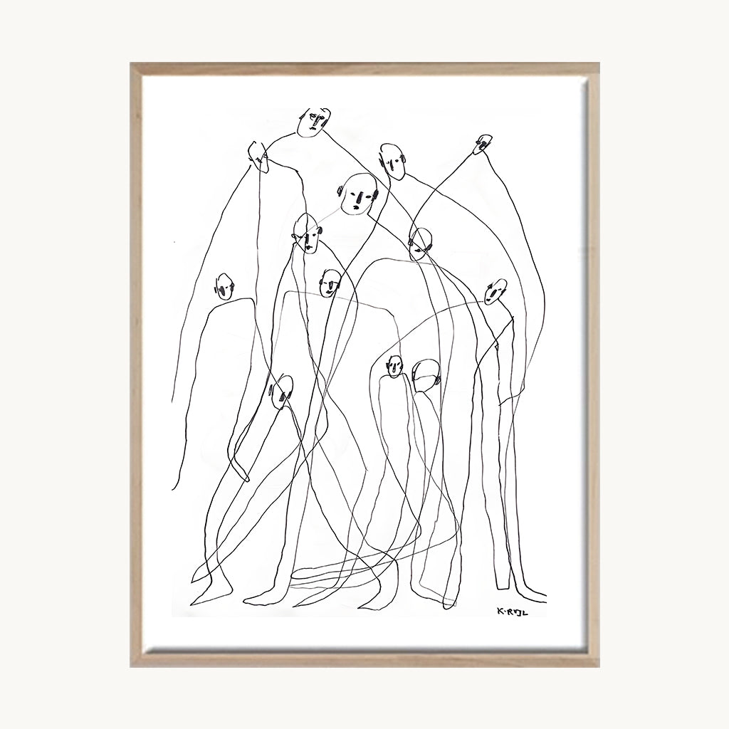 Cuadro Arte Moderno Boceto Figuras Minimalistas