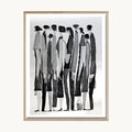 Cuadro Arte Moderno Figuras Vertical Blanco y Negro