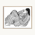 Cuadro Arte Moderno Mujer Ondas Abstractas Grafito