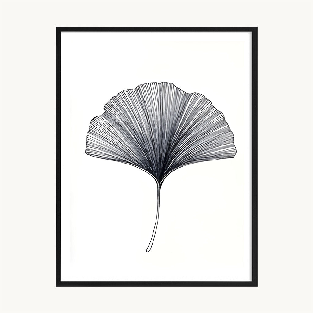 Cuadro Arte Moderno Hoja Ginkgo Minimalista