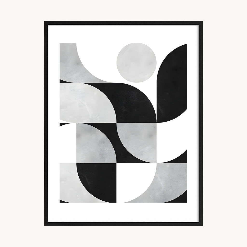 Cuadro Arte Moderno Geometría Abstracta Blanco y Negro