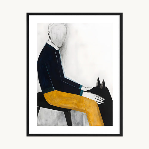 Cuadro Arte Moderno Figura Sentada Contraste