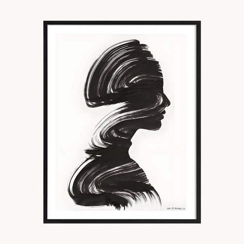 Cuadro Arte Moderno Perfil Escultura Negra
