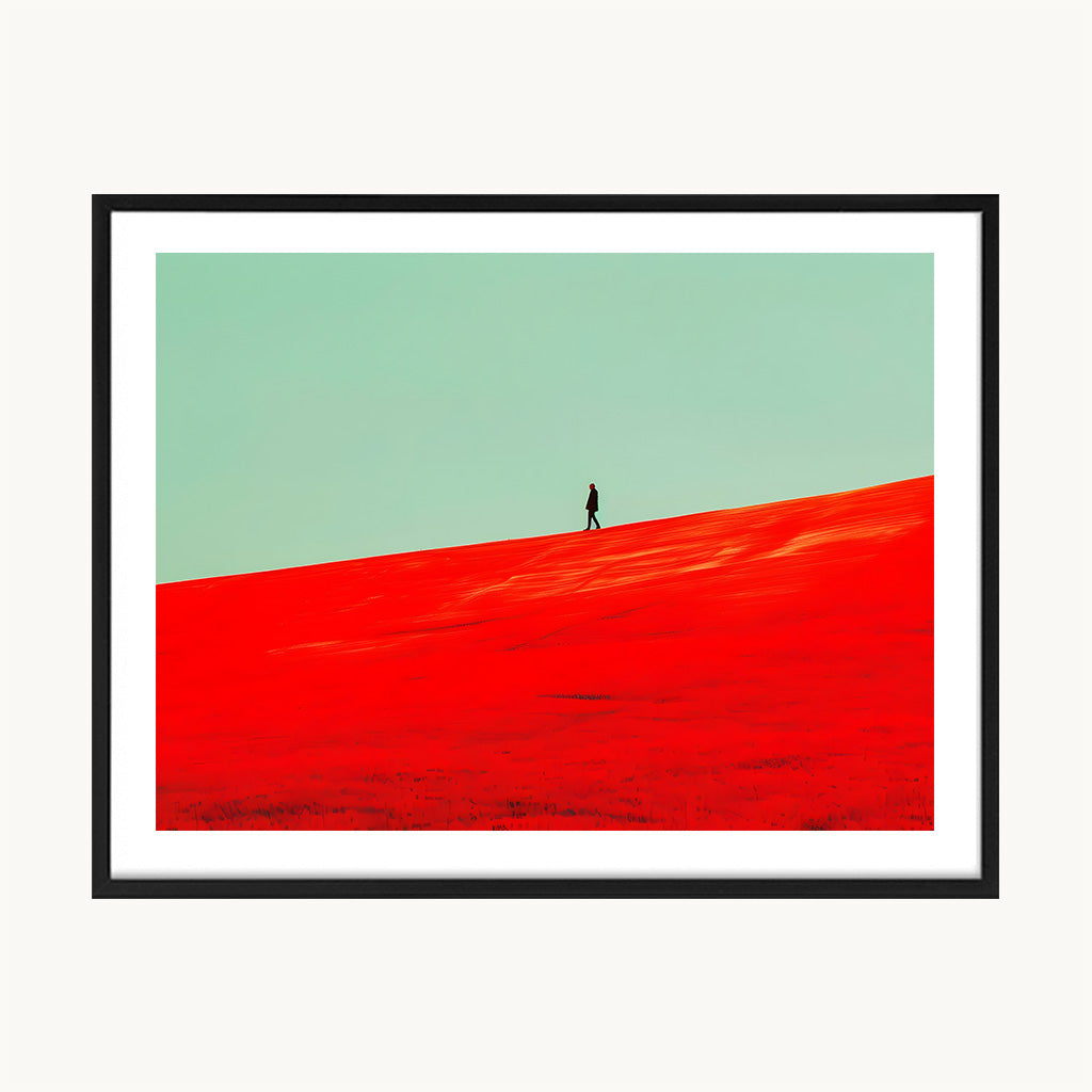 Cuadro Arte Moderno Paisaje Rojo y Verde