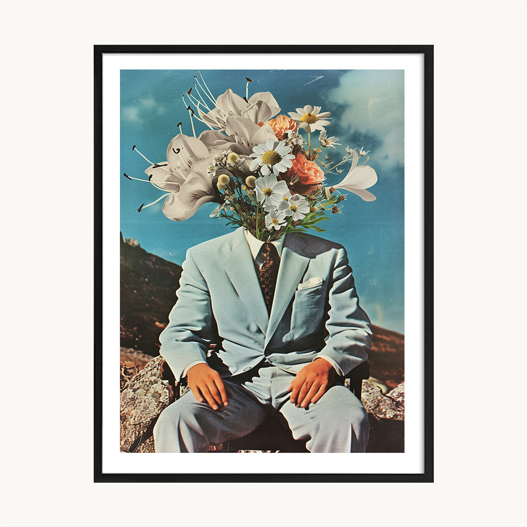Cuadro Arte Moderno Retrato Surreal Floral