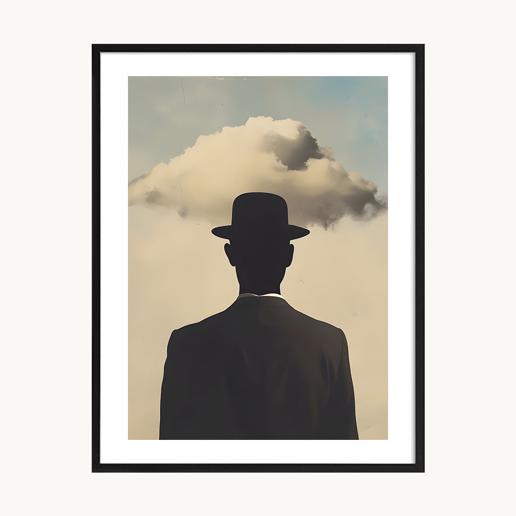 Cuadro Arte Moderno Silueta con Nube Surrealista