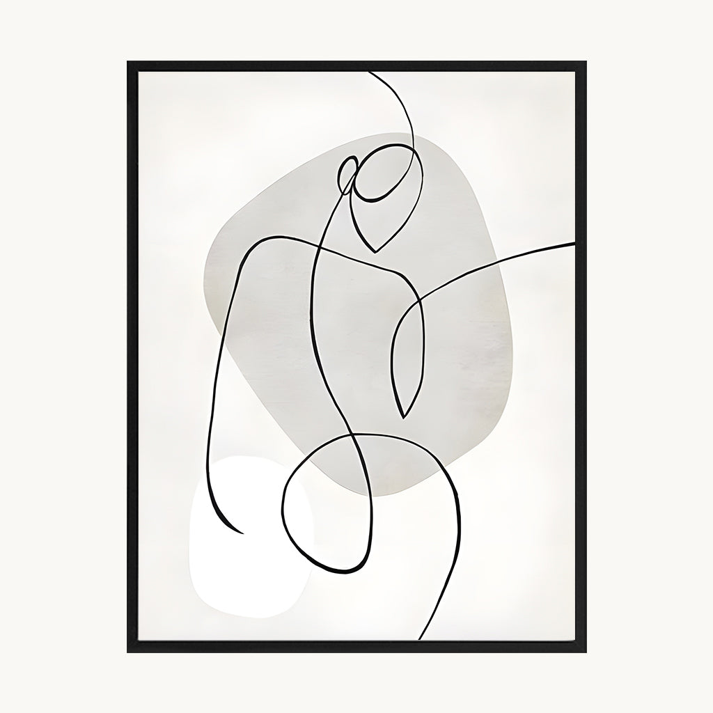 Cuadro Arte Moderno Dibujo Lineal Figura Continua