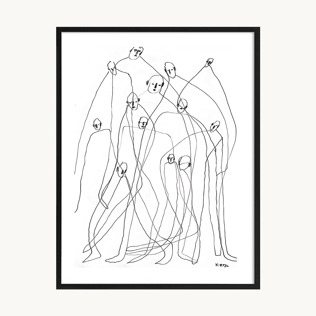 Cuadro Arte Moderno Boceto Figuras Minimalistas