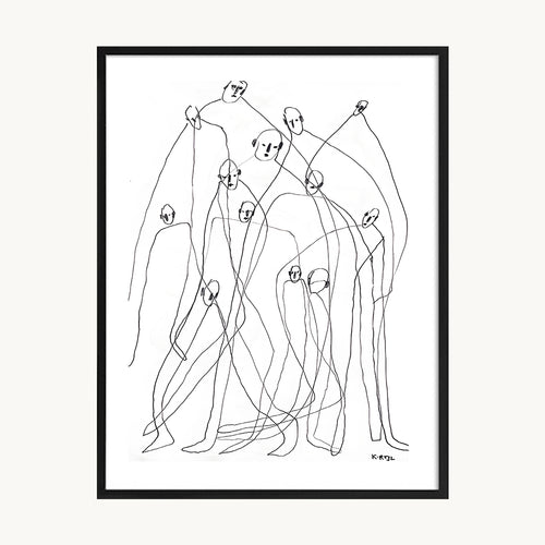 Cuadro Arte Moderno Boceto Figuras Minimalistas
