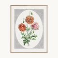 Cuadro Naturaleza Flores Rojas Estilo Botánico Antiguo