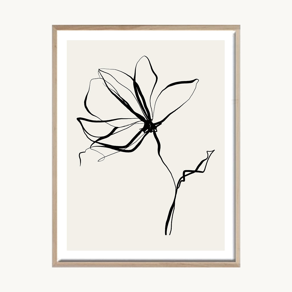 Cuadro Naturaleza Flor Lineal Minimalista Abstracta