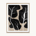 Cuadro Naturaleza Botánica Abstracta Negro Beige