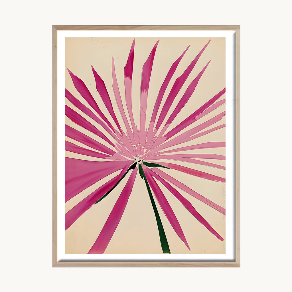 Cuadro Naturaleza Flor Radial Rosada Moderna 1