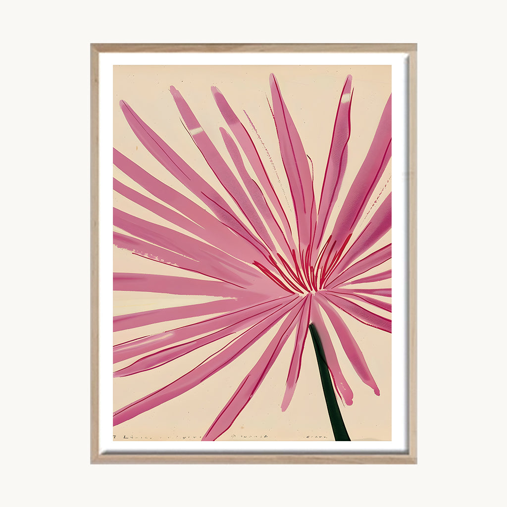 Cuadro Naturaleza Flor Radial Rosada Moderna 2