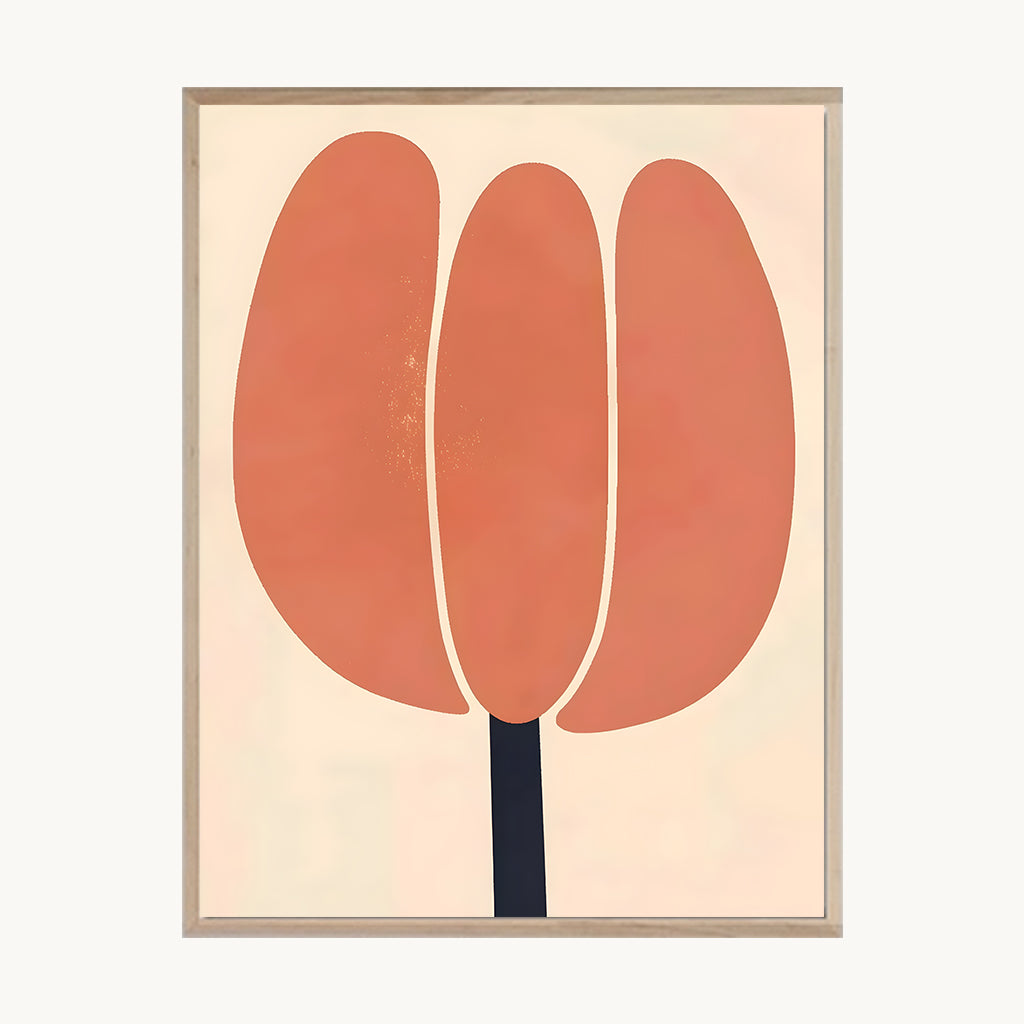 Cuadro Naturaleza Tulipán Coral Minimalista