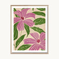 Cuadro Naturaleza Flores Rosadas Patrón Decorativo 2